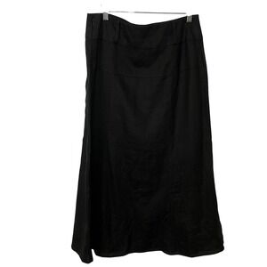 Y2K For Cynthia Linen Midi Skirt Womens Black Flared Whimsigoth Witchy